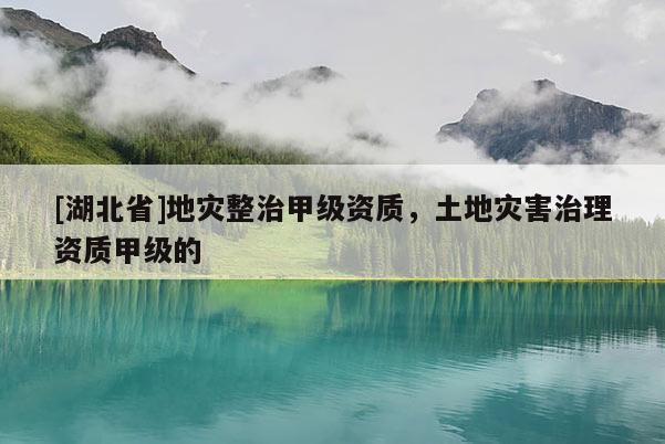 [湖北省]地災(zāi)整治甲級(jí)資質(zhì)，土地災(zāi)害治理資質(zhì)甲級(jí)的