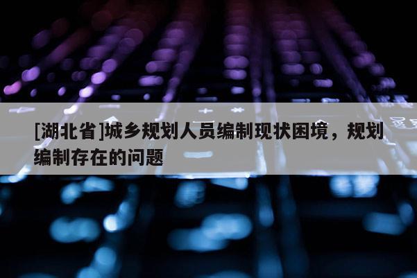 [湖北省]城鄉(xiāng)規(guī)劃人員編制現(xiàn)狀困境，規(guī)劃編制存在的問題